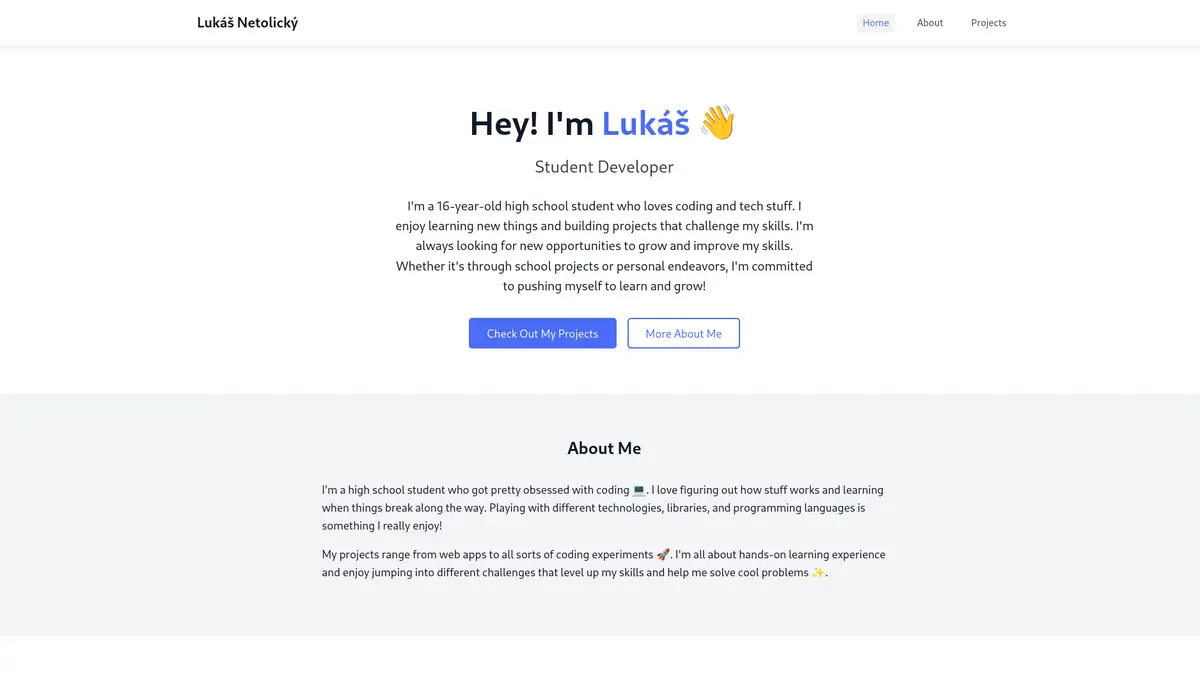 Screenshot of my personal website